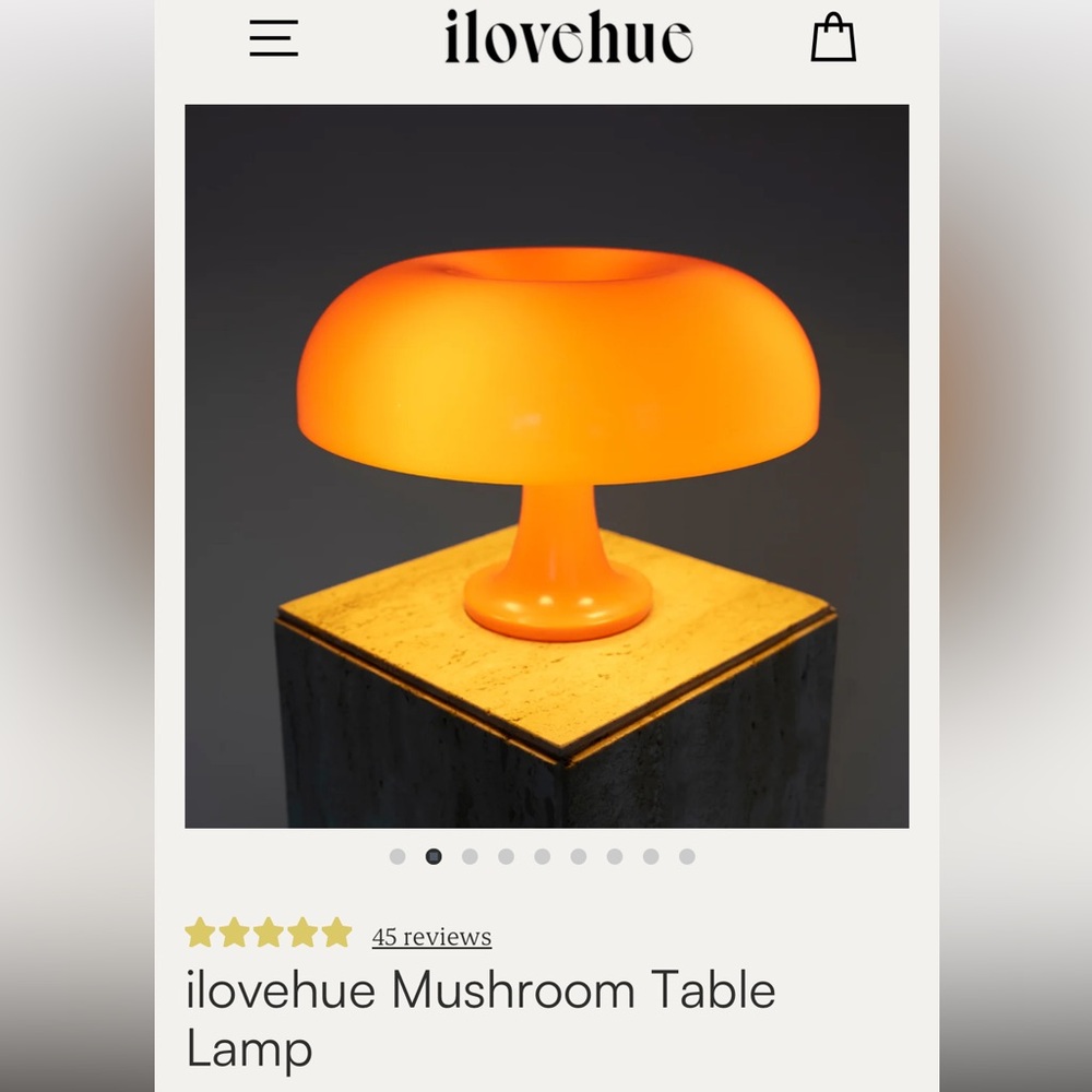 Orange Mushroom Table Lamp
